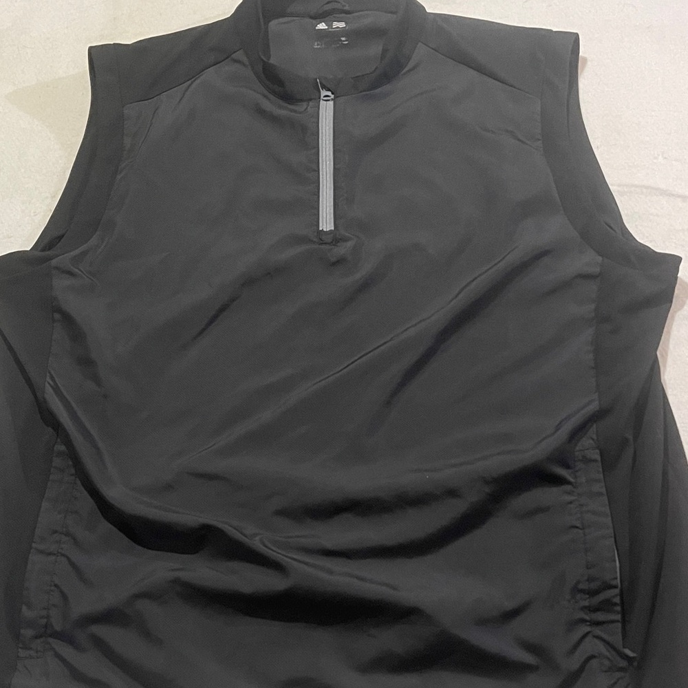 adidas Men's Black Vest with black Zipper  size 2X